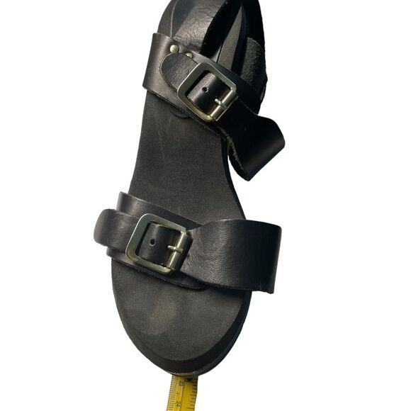 Dune London Black Italian Leather Double Strap Chunky Heel Sandals Size 39 (8) - Picture 14 of 16